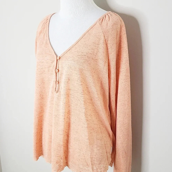 NWT Urban Outfitters Blaire Burnout Henley Top XS - Picture 4 of 9